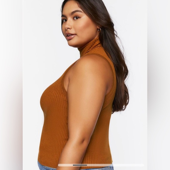 Forever 21 Plus Sweater Knit Turtleneck Top - Chocolate - 0X - Picture 2 of 5